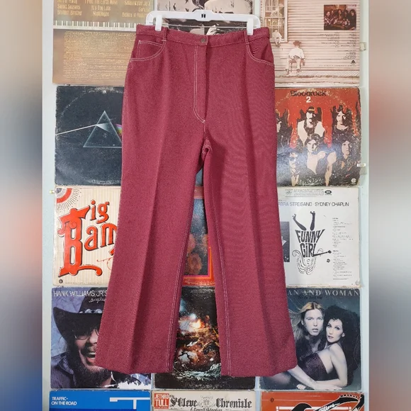 Vintage Sears Perma-Prest maroon pants - Picture 1 of 7